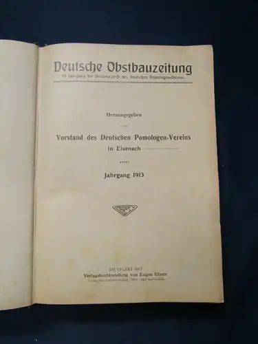 Deutsche Obstbauzeitung 59. Jhg 1913 Pomologie Wissen Natur Botanik Studium sf