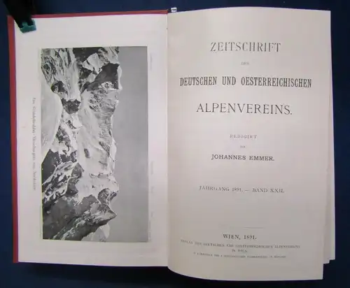 Emmer Zeitschrift des deutschen u. oesterreichischen Alpenvereins Bd.22 1891 js