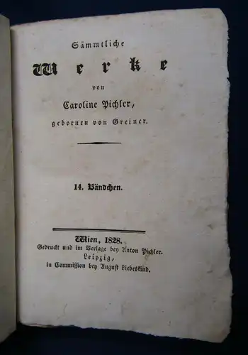 Sämmtliche Werke Caroline Pichler 14. Band 1828 "Frauenwürde" 4. Teil apart sf