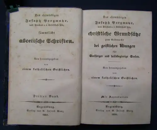 Pergmayr Sämmtliche Ascetische Schriften 2 Bde (3,4) 1851 Religion Theologie sf