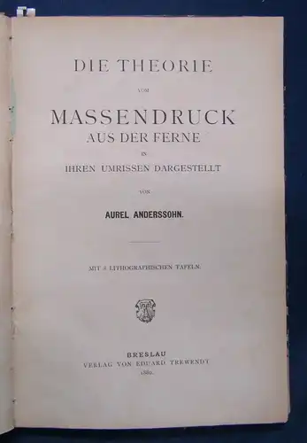 Anderssohn Die Theorie vom Massendruck 1880 Astronomie Mechanik Naturwissen sf