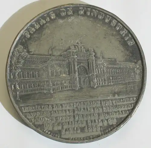 Medaille Eugenie de Imperatrice Palais de L'inaustrie 1855 Frankreich Zinn sf