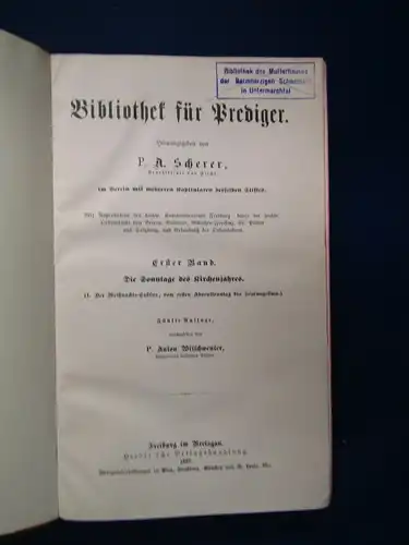 Scherer Bibliothek für Prediger  1-8 komplett 1897 Theologie Christentum js