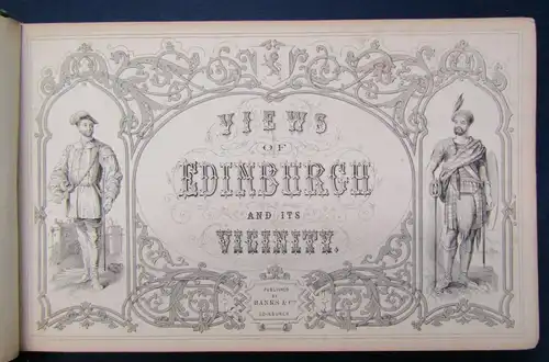 Edinburgh Views Of Edinburgh and Vicinity ca. 1850 Goldprägung Goldschnitt js