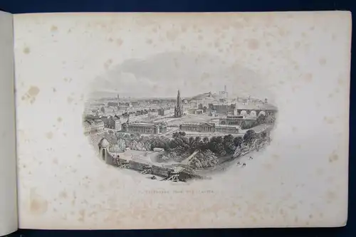 Edinburgh Views Of Edinburgh and Vicinity ca. 1850 Goldprägung Goldschnitt js