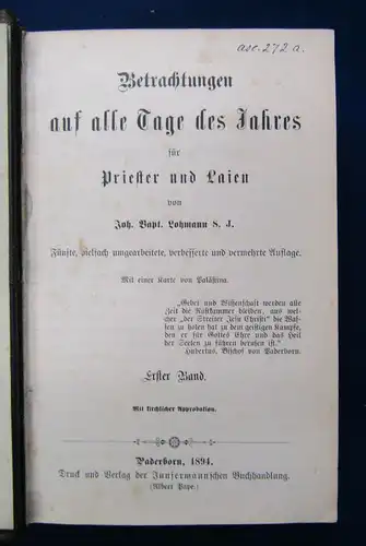 Lohmann Betrachtungen auf alle Tage des Jahres 1894 Theologie Christentum  js