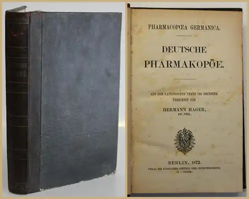 Hager Deutsche Pharmakopöe 1872 Medizin Wissen Geschichte Studium lernen sf