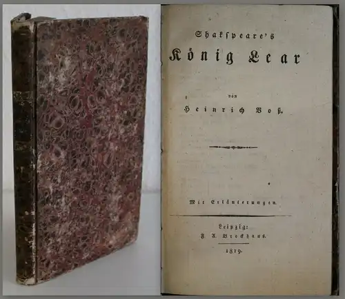 Voß: Shakspeare's König Lear 1819 - Brockhaus, Weltliteratur, Tragödie - xz