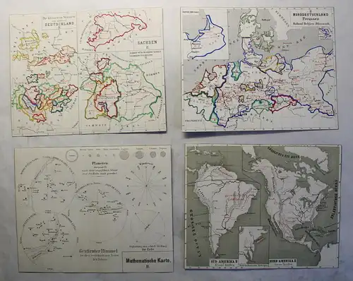 Konvolut 12 alte Karten um 1880 lithografiert & grenzkoloriert Preußen Asien xz