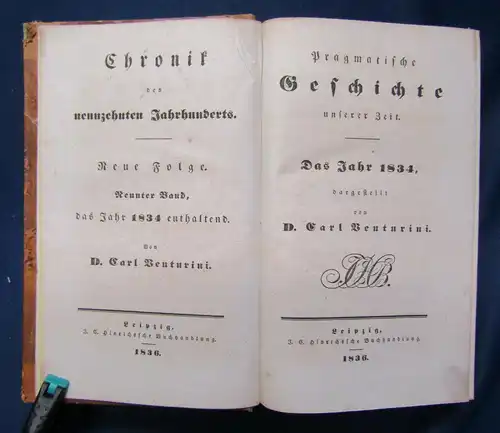 Venturini/ Bredow Chronik des 19. Jahrhunderts 9. Band 1836 Geschichte  sf