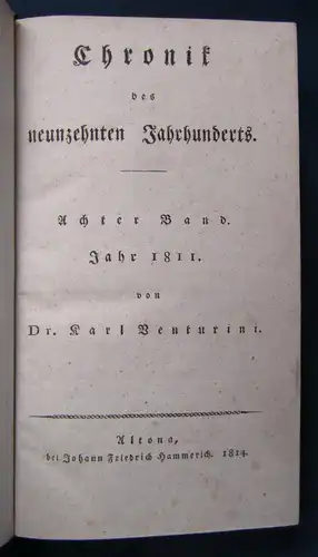 Venturini Chronik des 19. Jahrhunderts 8. Band 1814 Geschichte Gesellschaft sf