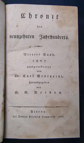 Venturini Chronik des 19. Jahrhunderts 4. Band 1810 Geschichte Gesellschaft sf