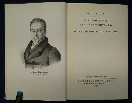 Wolff Die Geschäfte des Herrn Ouvrard 1932 Genialer Spekulant Geschichte js