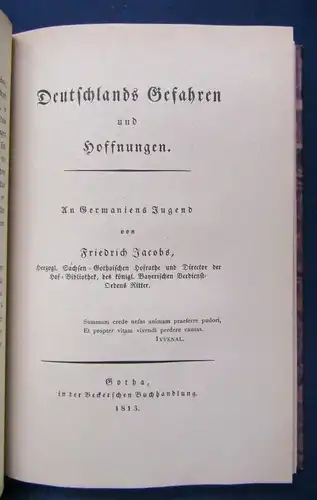 Jacobs Deutsche Reden aus den Freiheitskriegen 1915 Militaria Militär js