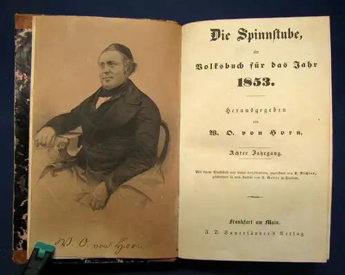 Horn Die Spinnstube (Ein Volksbuch) 8. Jhg 1853 Geschichten Belletristik sf