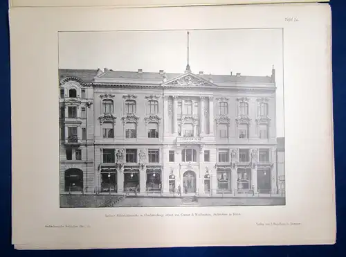 Eisenlohr/ Weigle Architektonische Rundschau 9. Jhg Lieferung 10 1893 Kunst sf