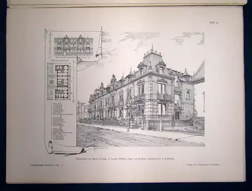 Eisenlohr/ Weigle Architektonische Rundschau 9. Jhg Lieferung 5 1893 Kunst sf