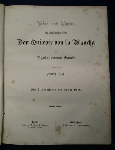 Don Quirote v. La Mancha 2 Bde Leben u. Thaten des scharfsinnigen Edlen 1868  js