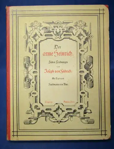 von Aue Der arme Heinrich 1878 7 Zeichnungen von Joseph Ritter von Führich js