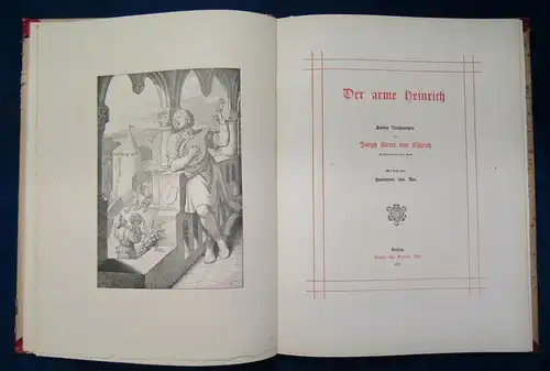 von Aue Der arme Heinrich 1878 7 Zeichnungen von Joseph Ritter von Führich js