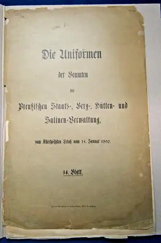 Die Uniformen der Beamten der preußischen Staats- und Salinen-Verwaltung 1890 sf