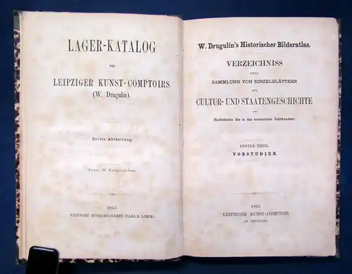 Drugulins "Verzeichnis einer Sammlung zur Cultur- & Staatengeschichte" 1862 sf