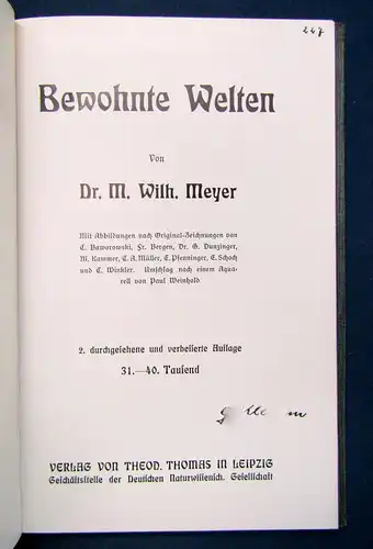 Meyer Bewohnte Welten 1909 Geschichte Landschaft Wissenschaft Wissen sf