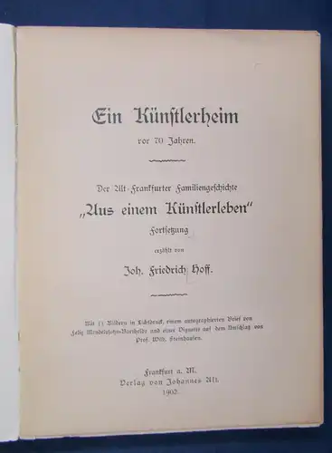 Hoff ein Künstlerheim vor über 70 Jahren 1902 Familiengeschichte Künstler js