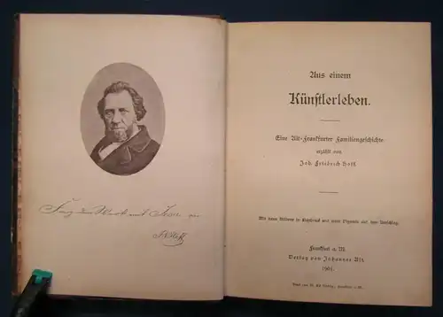 Hoff aus einem Künstlerleben Eine Alt- Frankfurter Familiengeschichte 1901  js