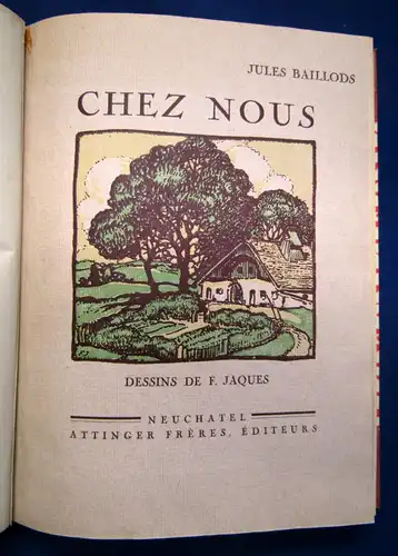 Baillods Chez Nous um 1920 Bibliophilie Landschaft Geschichten Erzählungen sf