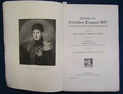 Zech Geschichte der Badischen Truppen 1809 17 Skizzen 1 Karte 1909 Militaria js