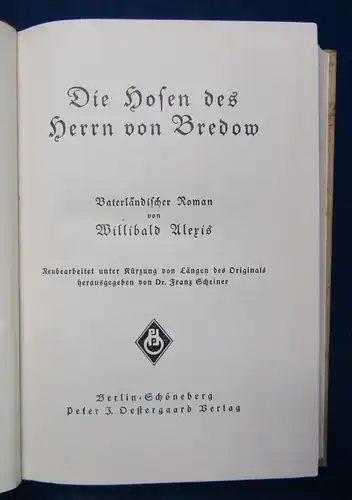 Alexis Die Hosen des Herrn Bredow um 1920 Adelsgeschlecht Geschichte js