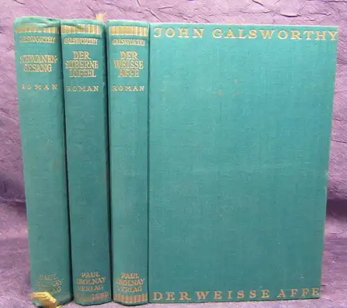 3 x Romane von John Galsworthy 1927 Belletristik Literatur Poesie Lyrik js