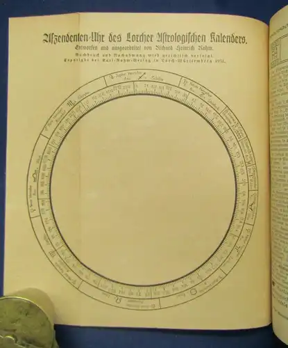 Lorcher Astrologischer Kalender für das Jahr 1932 Tierkreiszeichen Horos  js