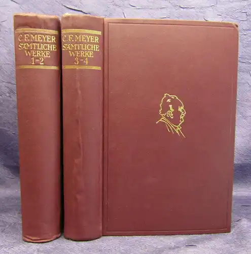 Conrad Ferdinand Meyer Sämtliche Werke 4 Teile in 2 Bde um 1930 Belletristik sf