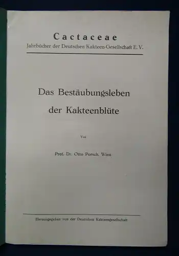 Cactaceae Jahrbücher der Deutschen Kakteengesellschaft E. V. 1938 1. Teil js