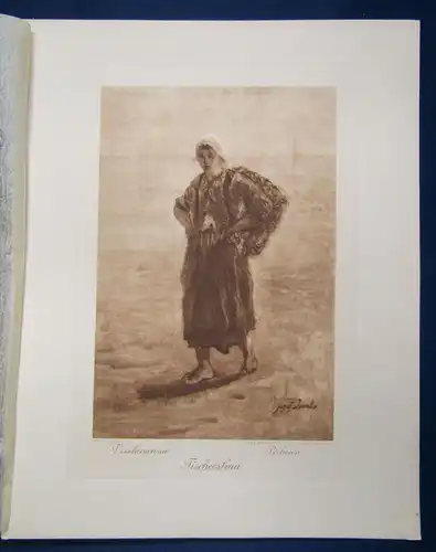 Heliogravüre von Jozef Israels "Fischersfrau" um 1910 signiert Kunst sf