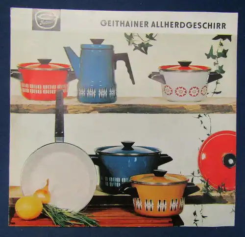 Original Prospekt von Geithainer Allherdgeschirr um 1970 selten Emaileware sf