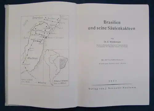 Werdermann Brasilien und seine Säulenkakteen 1933 89 Textabb. 4 farb. Tafeln  js