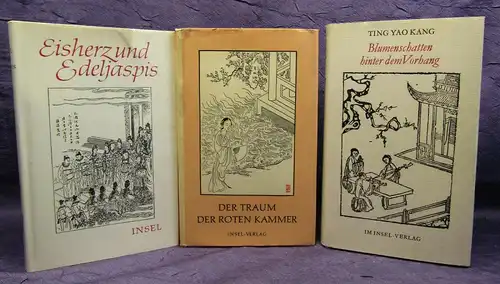 3 Romane Insel- Verlag 1970,1971,1975 Rote Kammer, Eisherz,Blumenschatten js