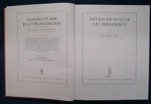 Koch Deutsche Kultur des Idealismus Handbuch der Kulturgeschichte 1935 js