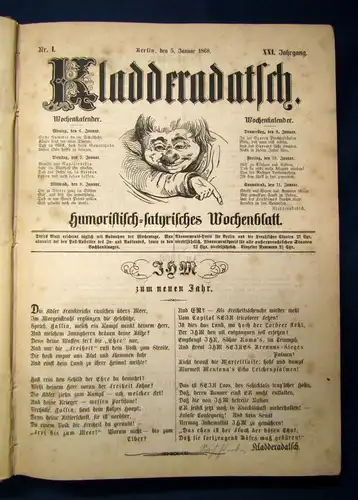Kladderadatsch 21. Jahrgang 60. Nr. 1868 Humoristisch-satirisches Wochenblatt sf