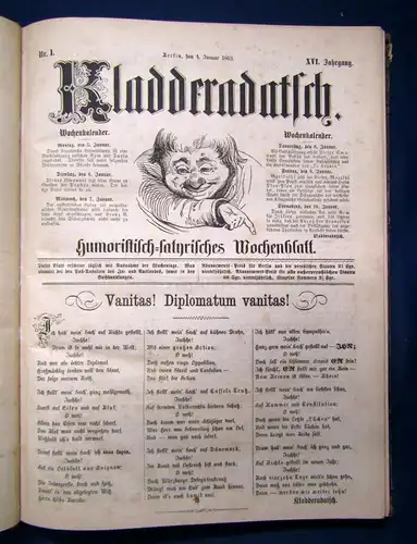 Kladderadatsch 16. Jahrgang 60. Nr. 1863 Humoristisch-satirisches Wochenblatt sf