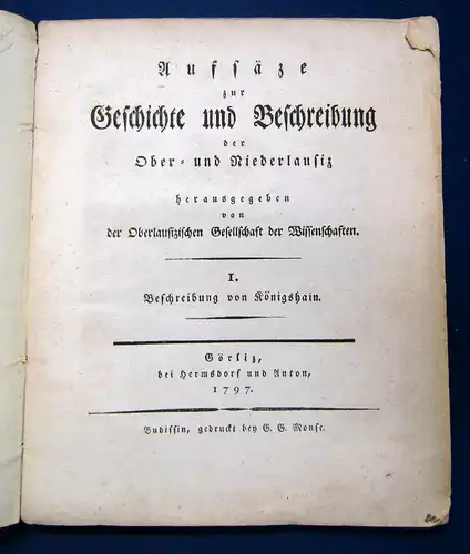 Schmidt Beschreibung von Königshain 1797 Saxonica Sachsen Oberlausitz sf