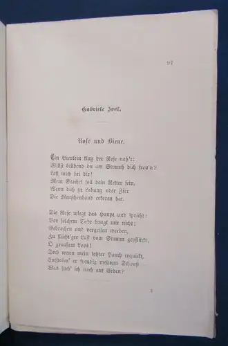 Goßmann Rosenlieder gesammelt von Gräfin Prokesch- Osten 1875 js