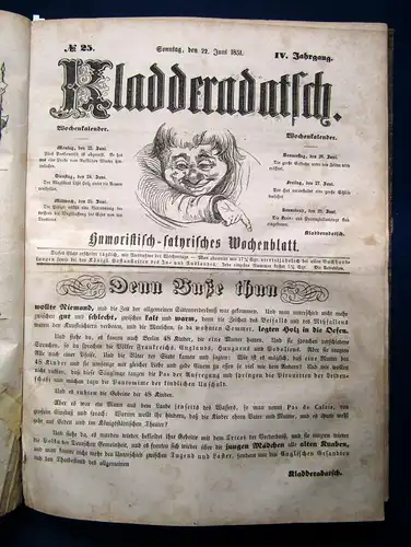 Kladderadatsch in London 8 Hefte komplett, vorgebunden, 64 Hefte in 1 1850/51 sf