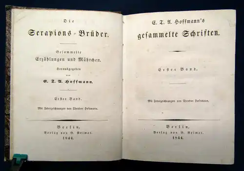 Hoffmann Gesammelte Schriften. 12 Bde 1844-1845 Belletristik Klassiker Roman sf