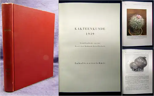Deutschen Kakteen Gesellschaft Kakteenkunde. 5 Jahrgänge in 1 Bd 1939-1943 sf
