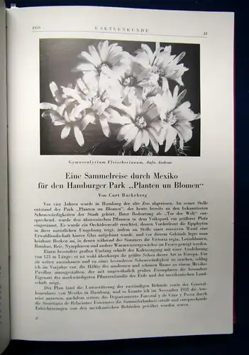 Deutschen Kakteen Gesellschaft Kakteenkunde. 5 Jahrgänge in 1 Bd 1939-1943 sf