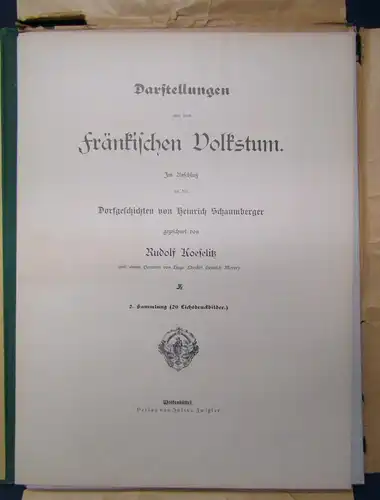 Fränkisches Volkstum Darstellungen v. Rudolf Koeselitz 1. u. 2. Sammlung 1901 js